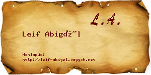 Leif Abigél névjegykártya